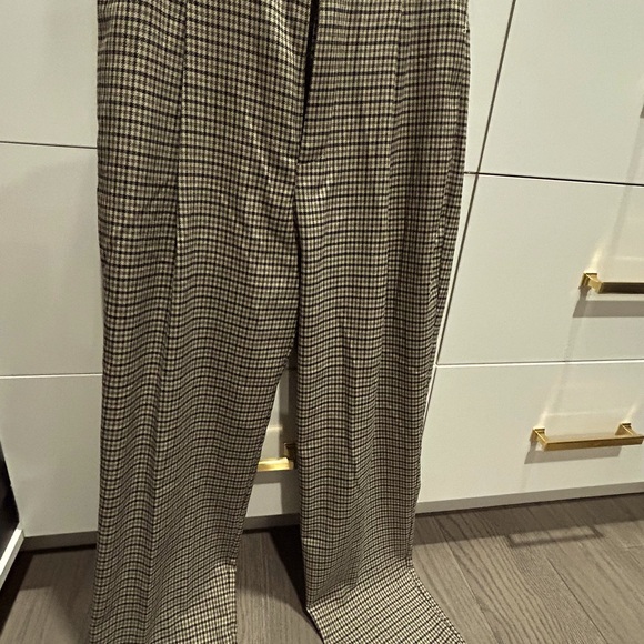 Brown and beige houndstooth pattern Zara pants - Picture 1 of 4